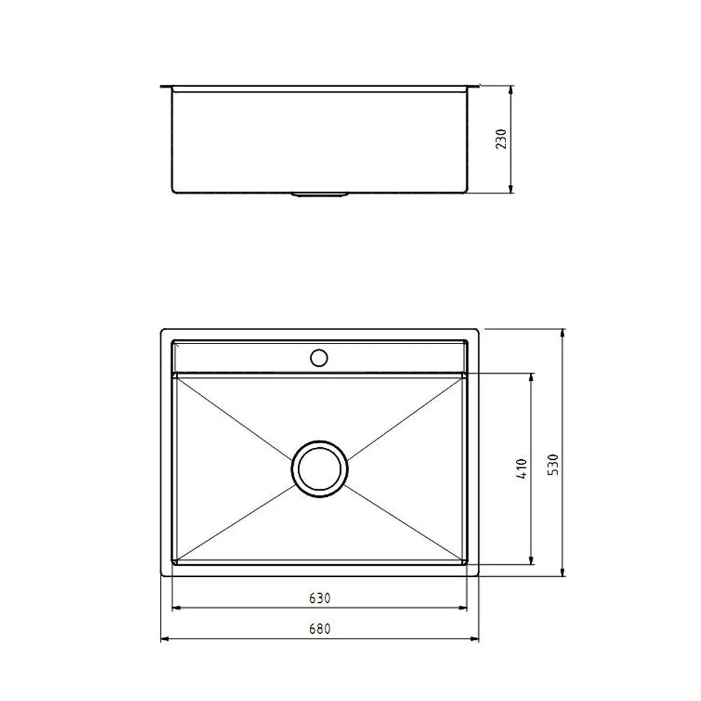 Boshsini BSQ6853-NHC Nano+HoneyComb Kitchen Sink