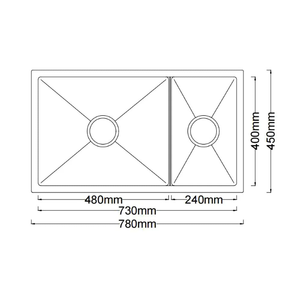 Boshsini BSQ7845-BEE Nano-Bee Embossed 316 Stainless Steel Kitchen Sink