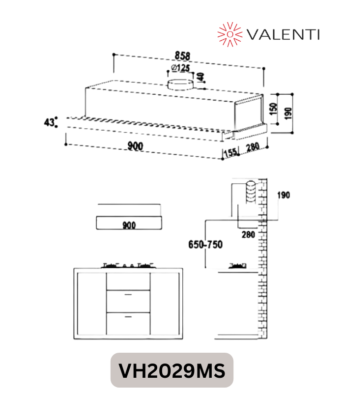 Valenti Telescopic Hood (VH2029MS)