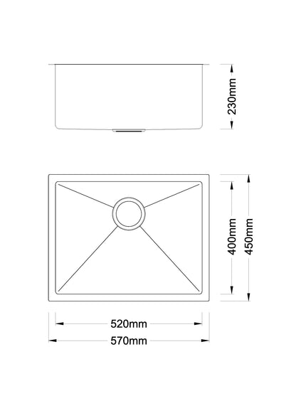 Boshsini BSQ5745 NanoTech Kitchen Sink