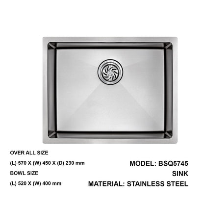 Boshsini BSQ5745 NanoTech Kitchen Sink
