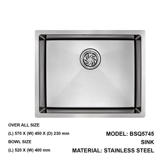 Boshsini BSQ5745 NanoTech Kitchen Sink