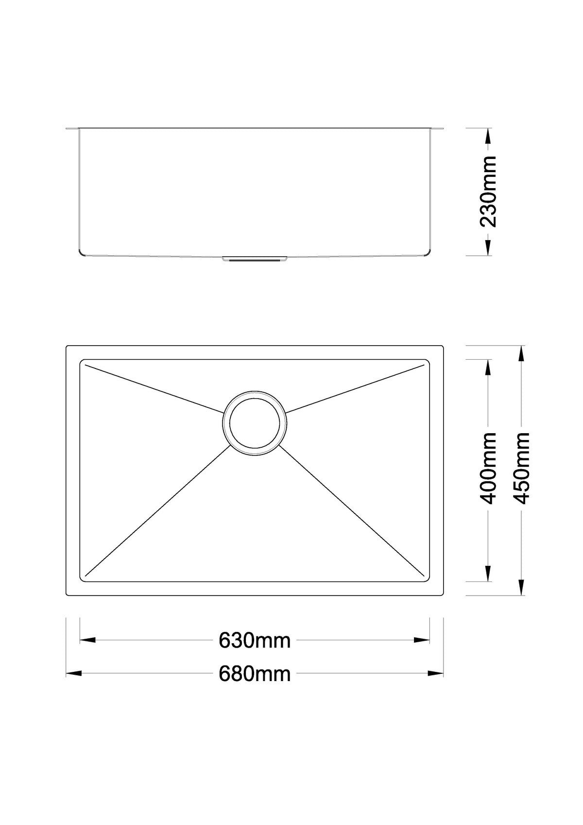 Boshsini BSQ6845 NanoTech Kitchen Sink