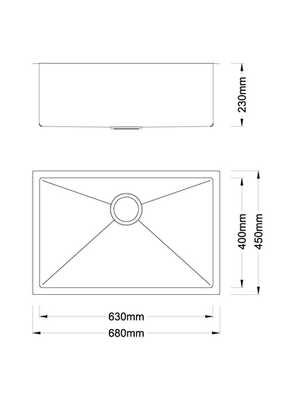 Boshsini BSQ6845 NanoTech Kitchen Sink
