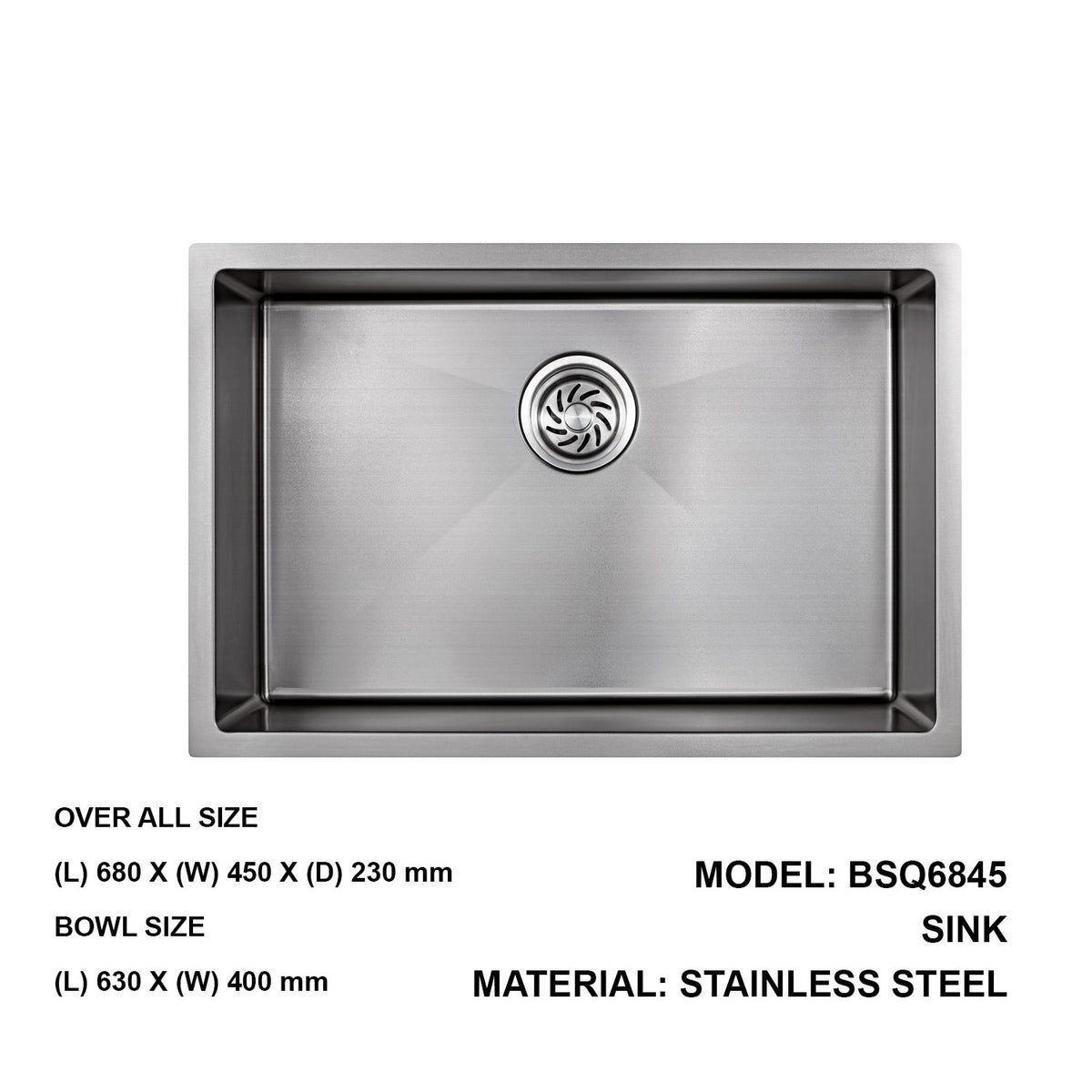 Boshsini BSQ6845 NanoTech Kitchen Sink