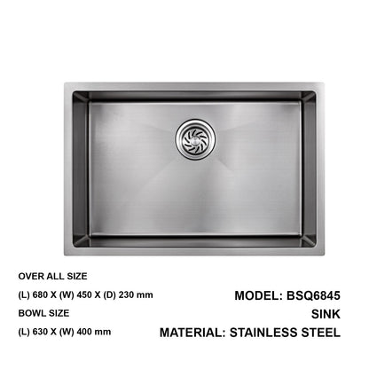 Boshsini BSQ6845 NanoTech Kitchen Sink