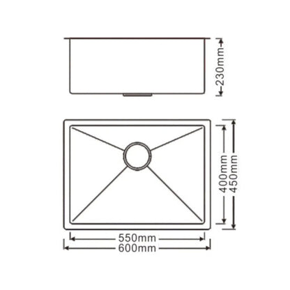 Boshsini BSQ6045-NHC Nano+HoneyComb Kitchen Sink