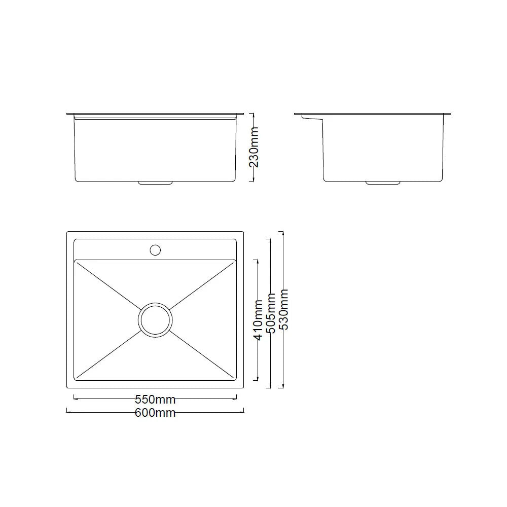 Boshsini BSQ6053-BEE Nano-Bee Embossed 316 Stainless Steel Kitchen Sink
