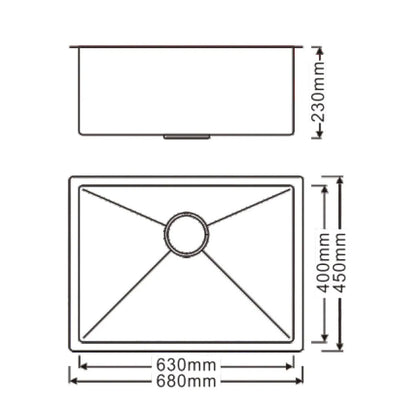 Boshsini BSQ6845-NHC Nano+HoneyComb Kitchen Sink