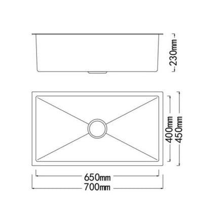 Boshsini BSQ7045-BEE Nano-Bee Embossed 316 Stainless Steel Kitchen Sink