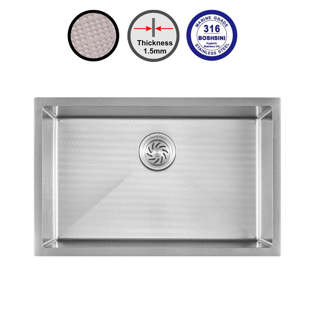 Boshsini BSQ7045-BEE Nano-Bee Embossed 316 Stainless Steel Kitchen Sink