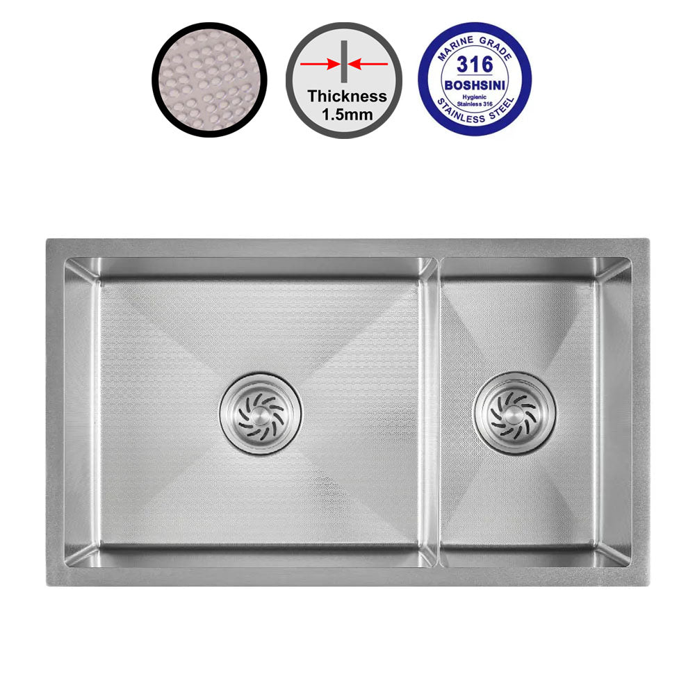 Boshsini BSQ7845-BEE Nano-Bee Embossed 316 Stainless Steel Kitchen Sink