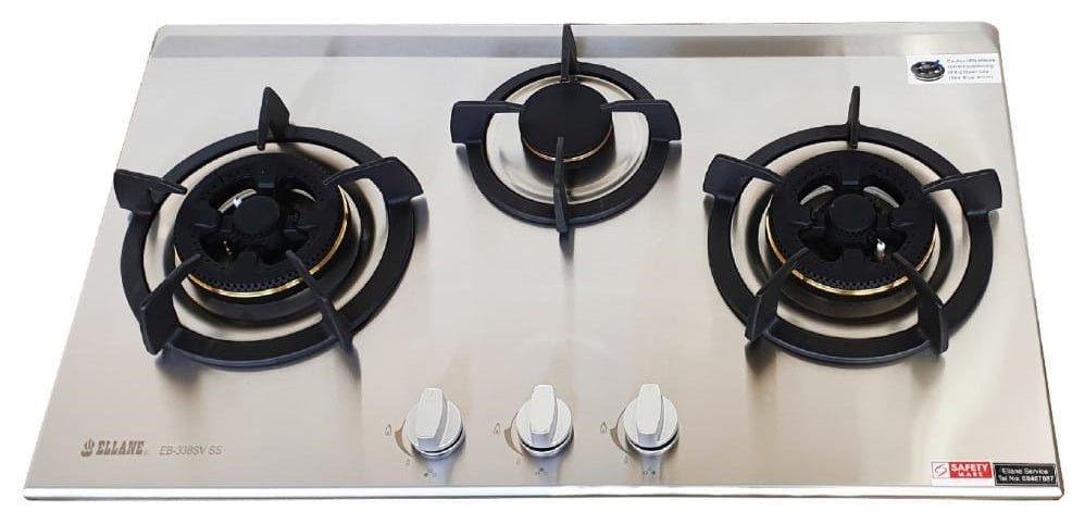 ELLANE 3-Burner Stainless Steel Gas Hob (EB-338SV)