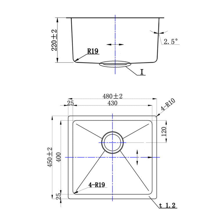 Fidelis FSD-21211 Undermount Single Bowl Sink