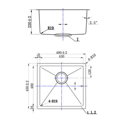 Fidelis FSD-21211 Undermount Single Bowl Sink