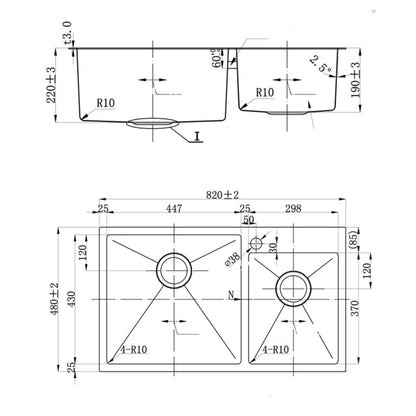 Fidelis FSD-21501L Double Bowl Top-Mount Sink