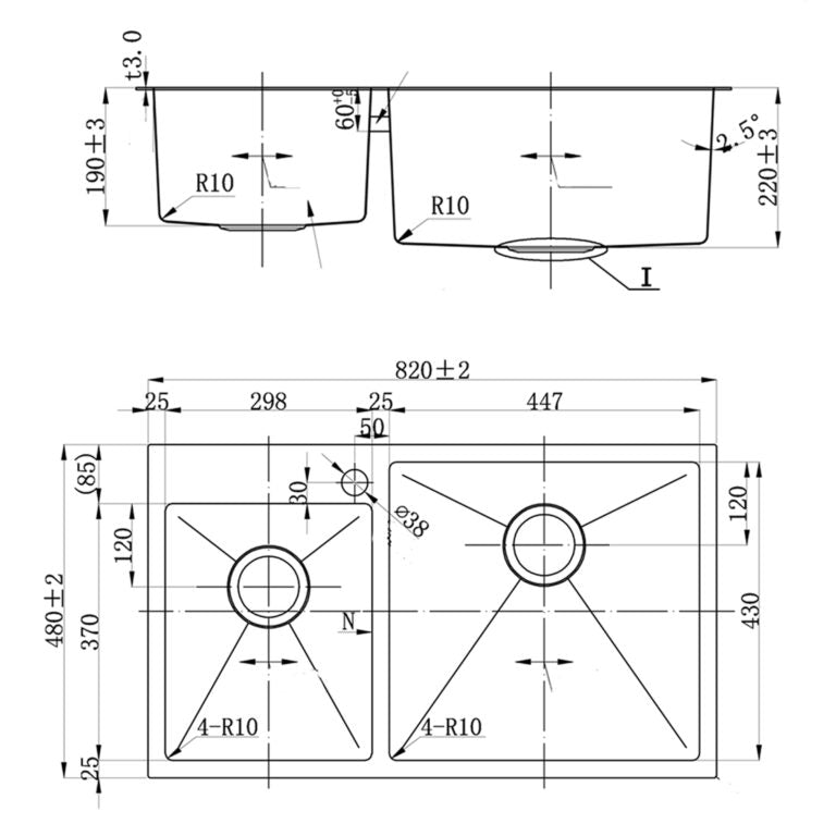 Fidelis FSD-21501R Double Bowl Top-Mount Sink