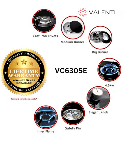 Valenti Stainless Steel Gas Hob (VC630SE)