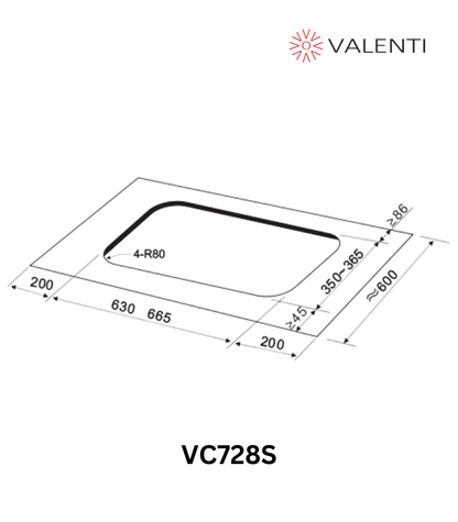 Valenti Stainless Steel Gas Hob (VC728S)