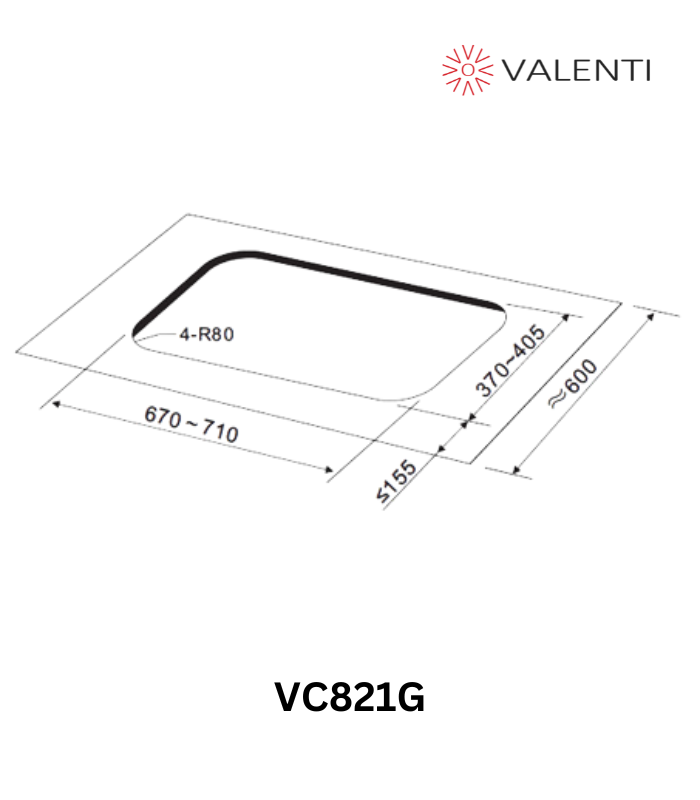 Valenti Glass Gas Hob (VC821G)