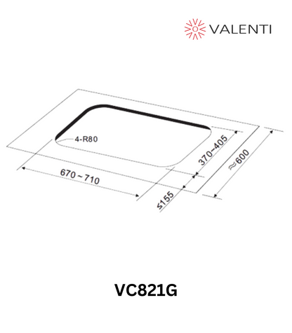Valenti Glass Gas Hob (VC821G)