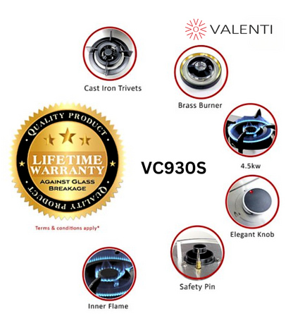 Valenti Stainless Steel Gas Hob (VC930S)