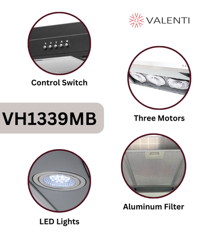 Valenti Semi Integrated Hood (VH1339MB)