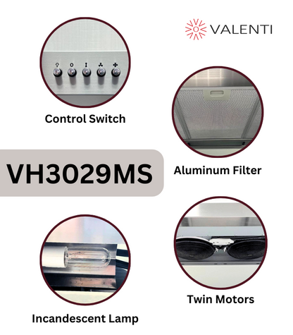 Valenti Slimline Hood (VH3029MS)