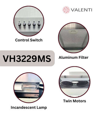 Valenti Slimline Hood (VH3229MS)