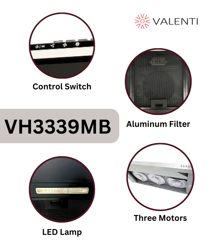 Valenti Slimline Hood (VH3339MB)