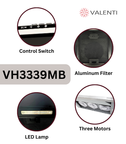 Valenti Slimline Hood (VH3339MB)