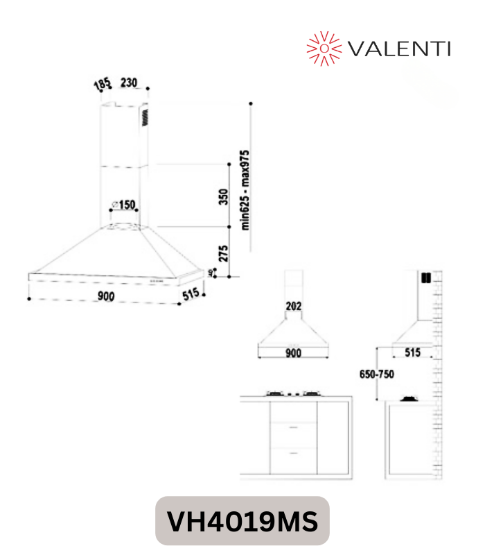 Valenti Chimney Hood (VH4019MS)