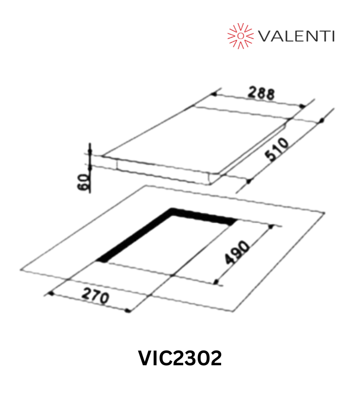 Valenti Induction Hob (VIC2302) with Free Slimline Hood