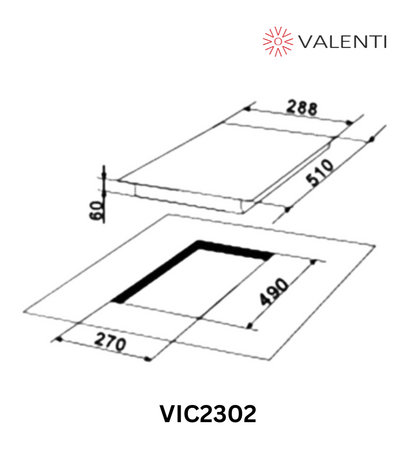 Valenti Induction Hob (VIC2302) with Free Slimline Hood