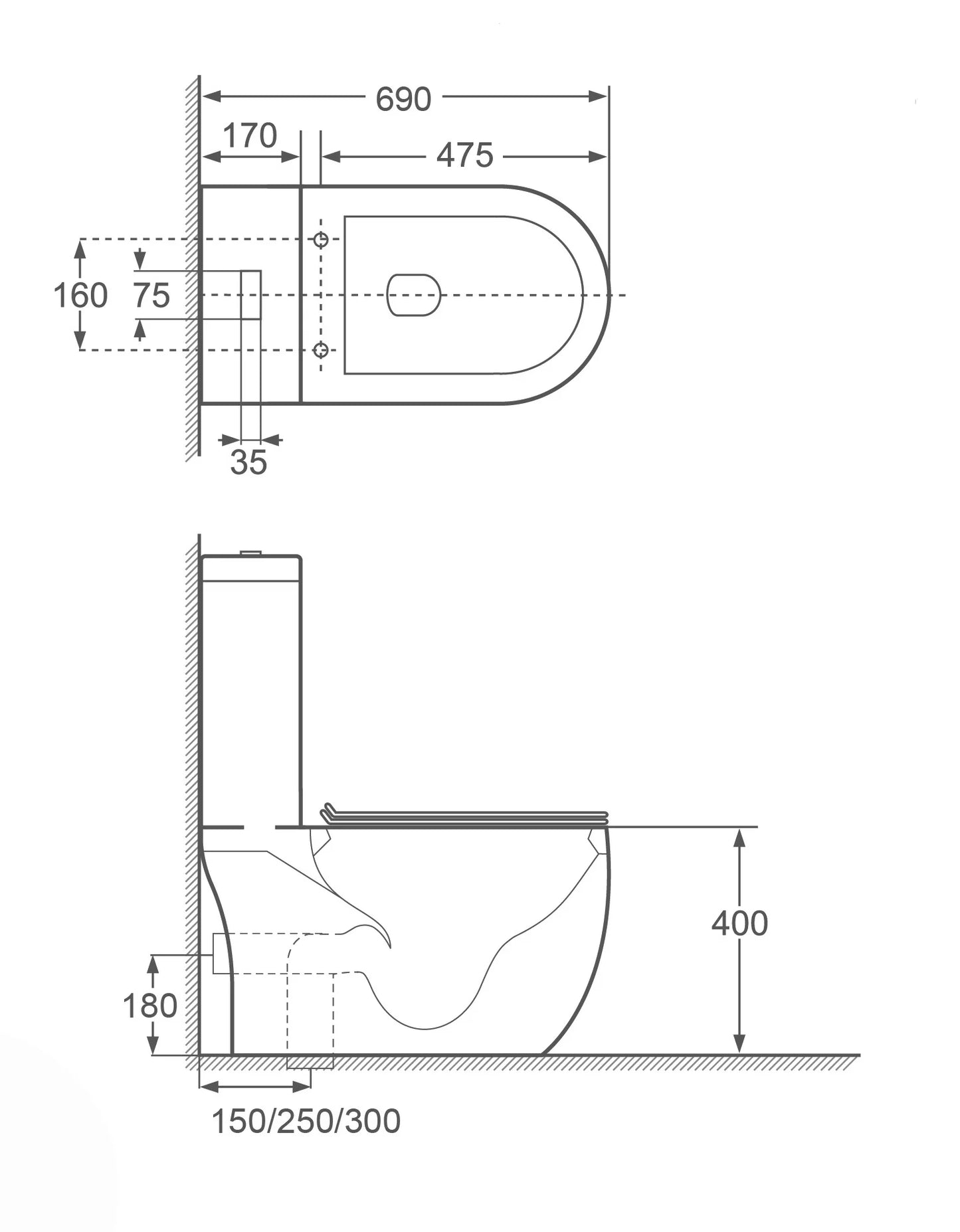 VASILE V-598 Rimless One-Piece Water Closet